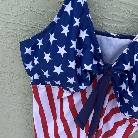 American Flag Tankini Set Top & Bottom Sz XXXL - Picture 5 of 13